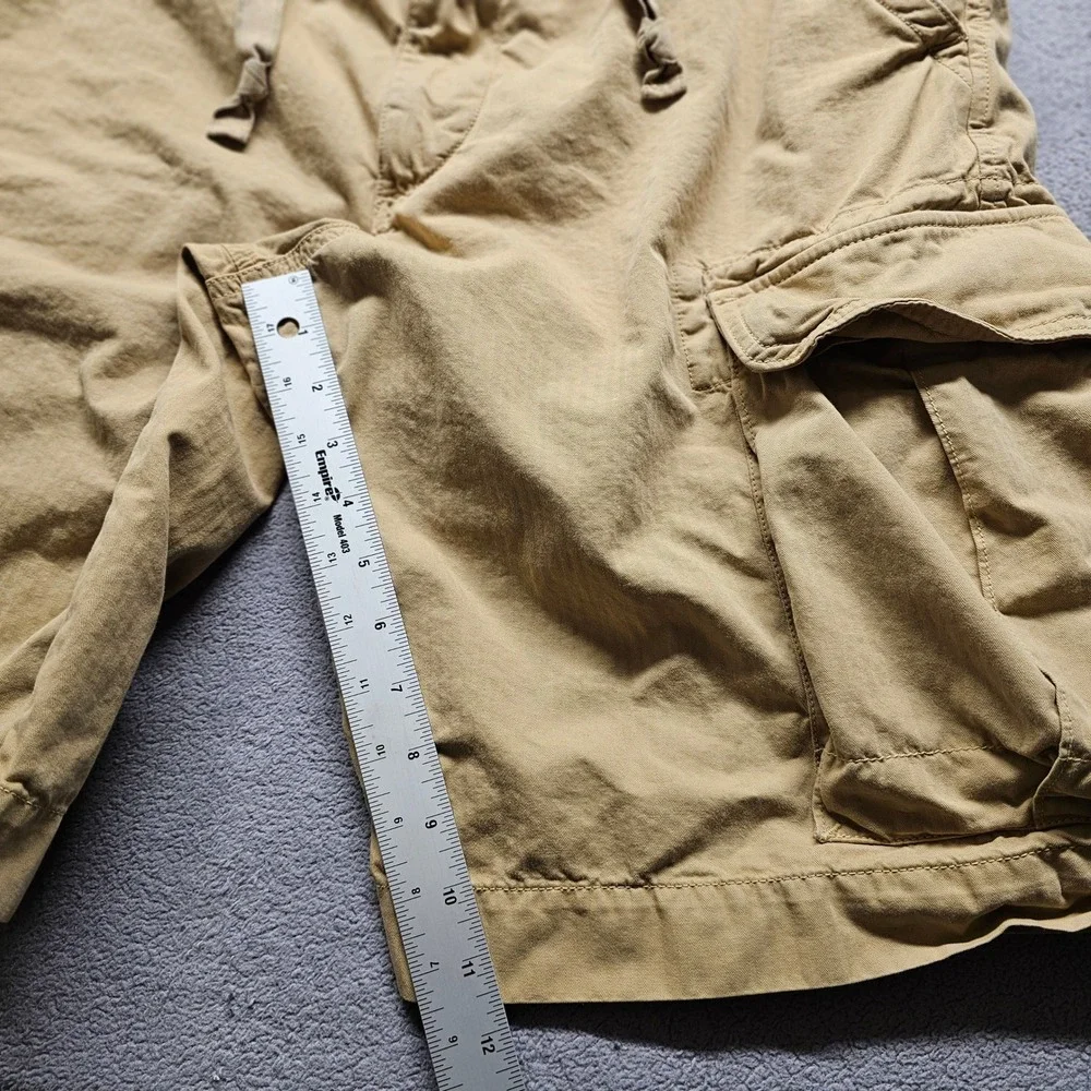 Banana Republic Cargo Shorts Mens 34 Tan Relaxed Fit Garment Dye Cotton 4766